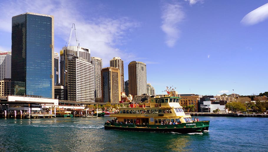 Circular Quay, Sydney, body of water, ship, buildings, built structure, building exterior, architecture, city, sky