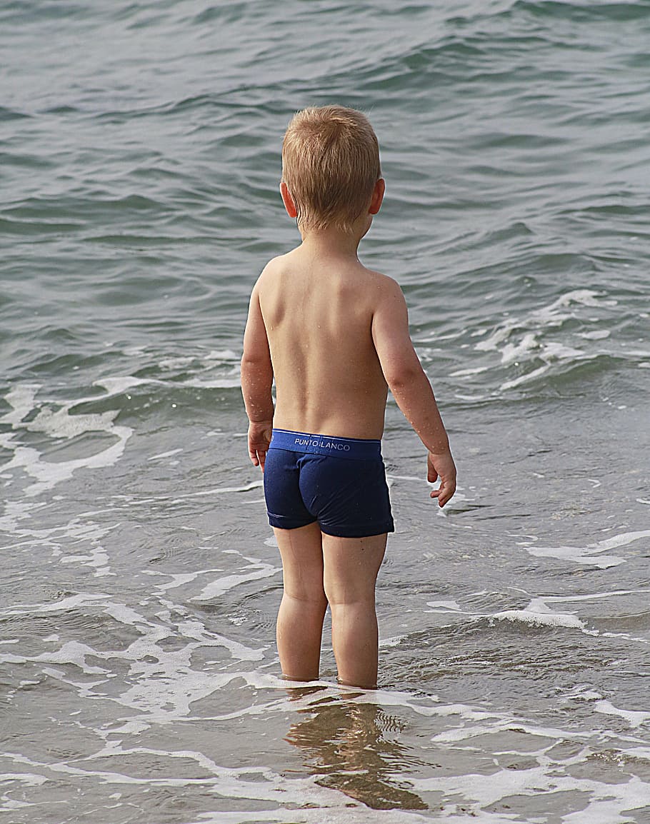 pantai, anak, laut, permainan, permainan pantai, musim panas, liburan, pushover, anak laki-laki, air