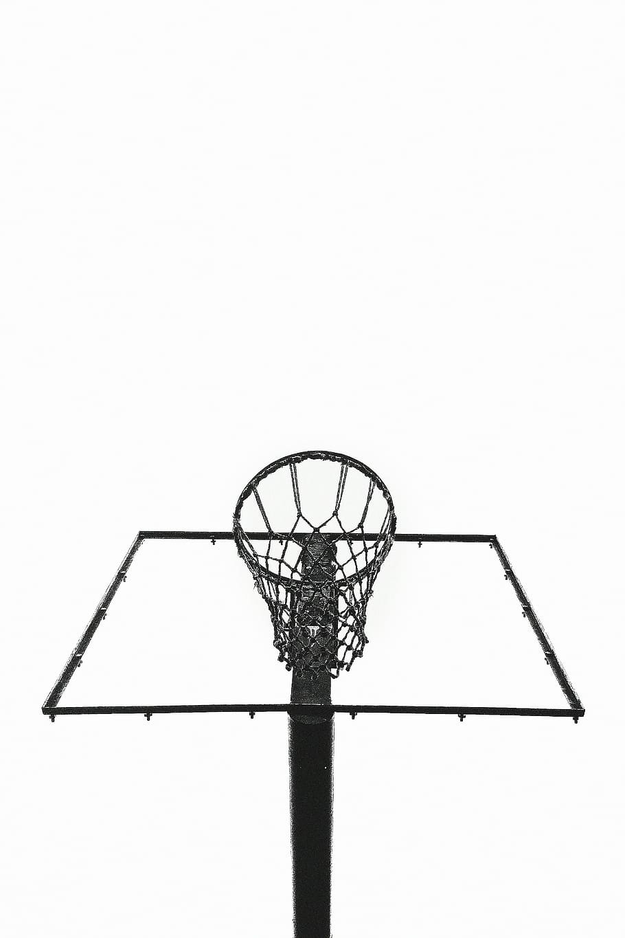aro de baloncesto negro, negro, acero, enmarcado, baloncesto, aro, red, aros, fitness, deportes