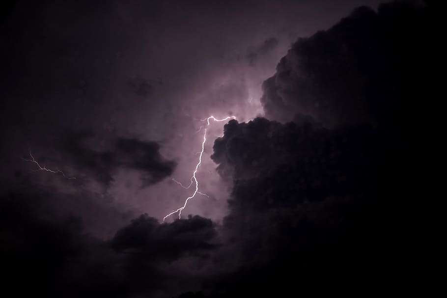 lightning digital wallpaper, storm, lightening, da, nature, weather, sky, lightning, danger, bolt