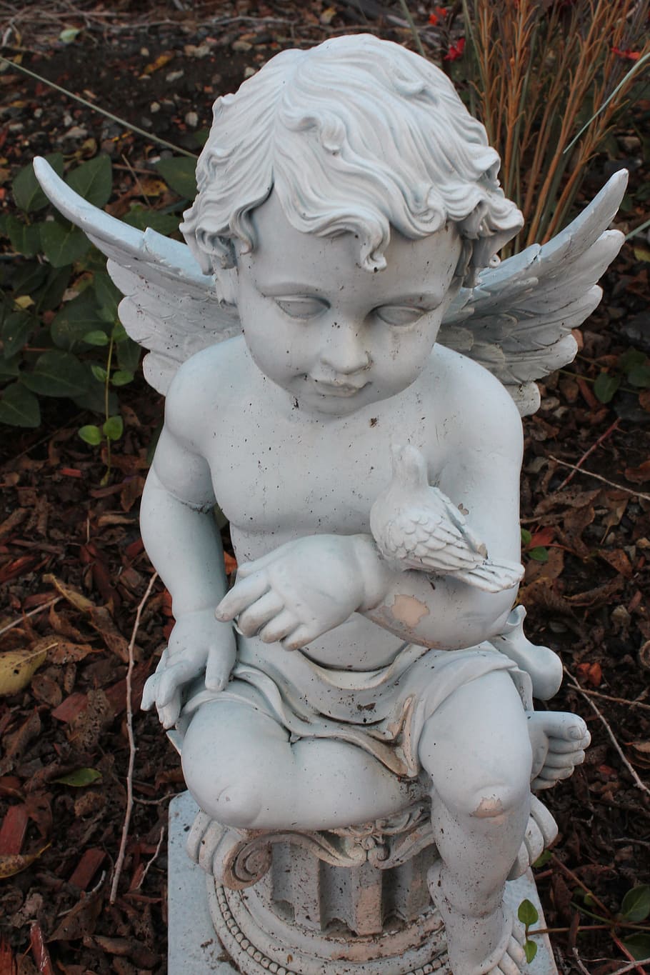 천사 님, 어린이, 동상, 조각, 천사, 장식, 종교, 귀여운, 돌, 날개