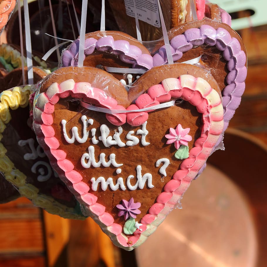 heart, love, do you want me, gingerbread heart, gingerbread, romance, give, year market, symbol, sweet