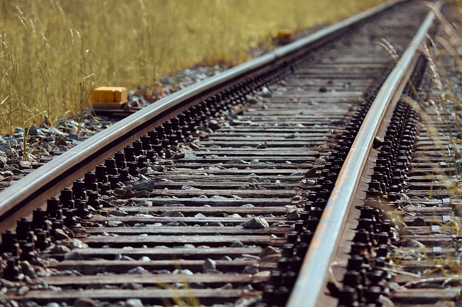 gleise, railway, rails, old, wood, rust, nowhere, railroad tracks, section, lonely