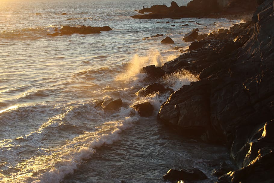 mazatlan, atardecer, sea, beach, costa, mar, sunset, olas, waves, rocks