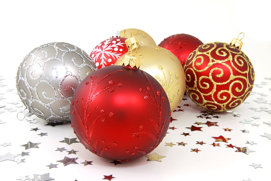 seven bauble, Balls, Baubles, Celebration, Christmas, decoration, ornament, december, decorate, glitter