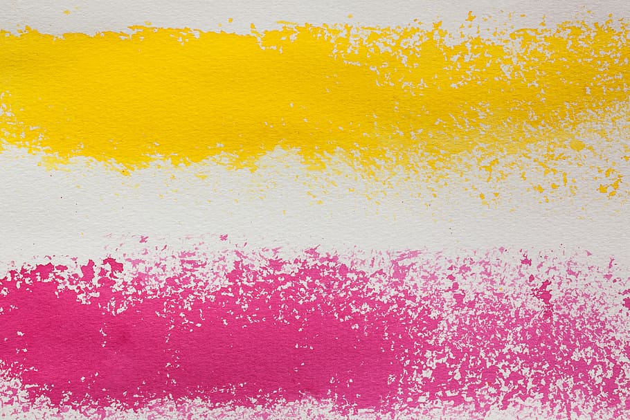 pintura abstracta, acuarela, técnica de pintura, soluble en agua, no opaco, color, imagen, boceto en color, amarillo, rosado