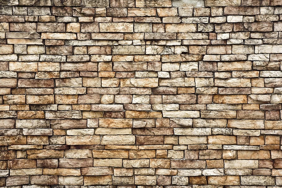 茶色のレンガの壁, 壁, ダム, 石の壁, パターン, テクスチャ, キューブ, グレー, 長方形, 正方形