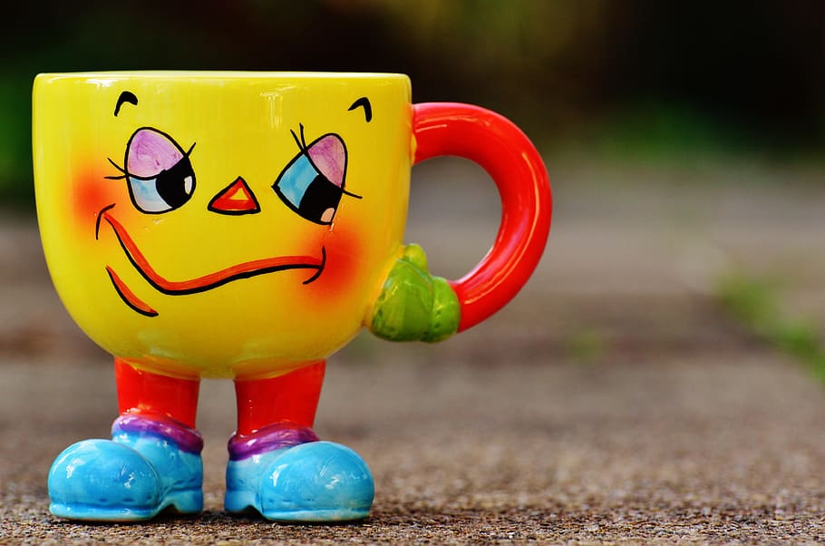 Cup, Smiley, Feet, Laugh, funny, emoticon, cute, drinking cup, toy, wood - Material