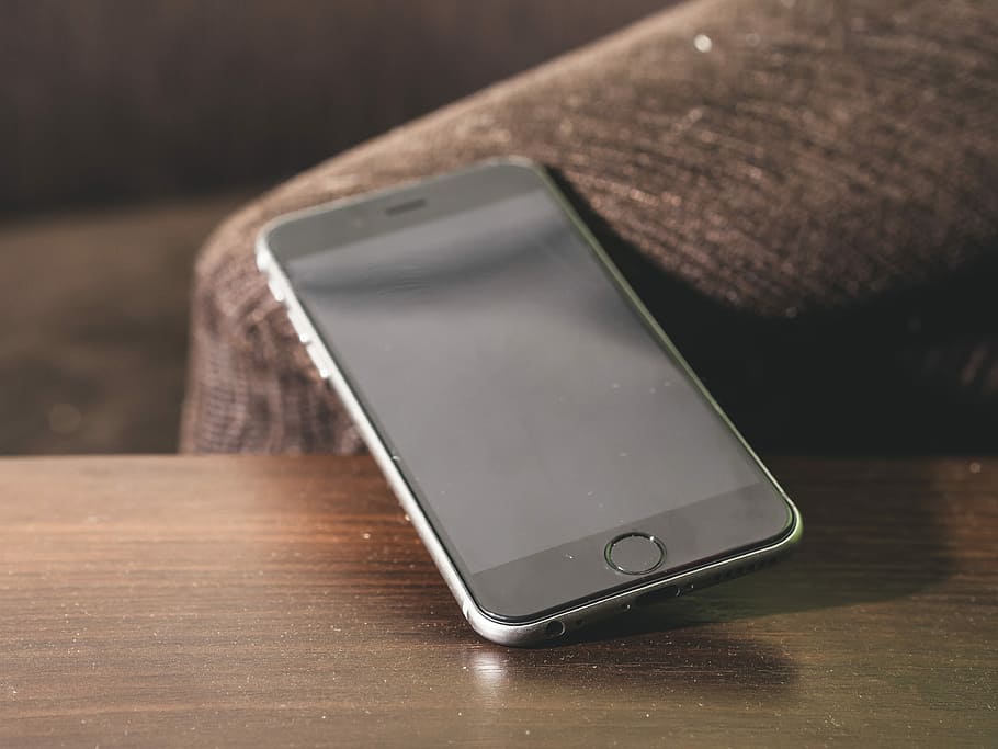 space, gray, iphone 6, brown, wooden, Table, Desk, Technology, Smartphone, smart