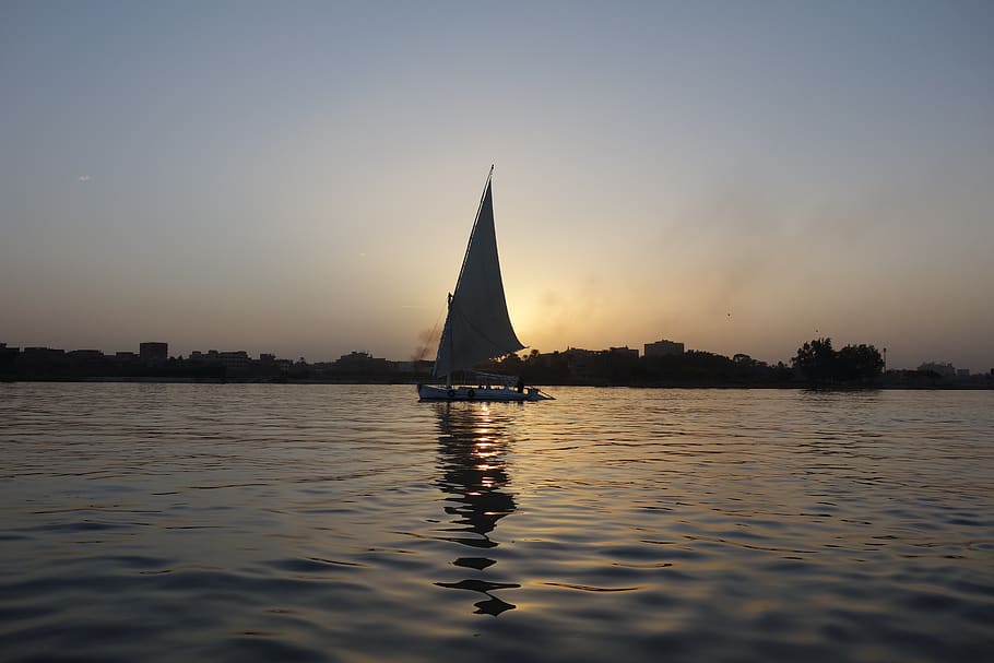 nile, egypt, cairo, africa, sailing, boat, water, waterfront, sky, sailboat
