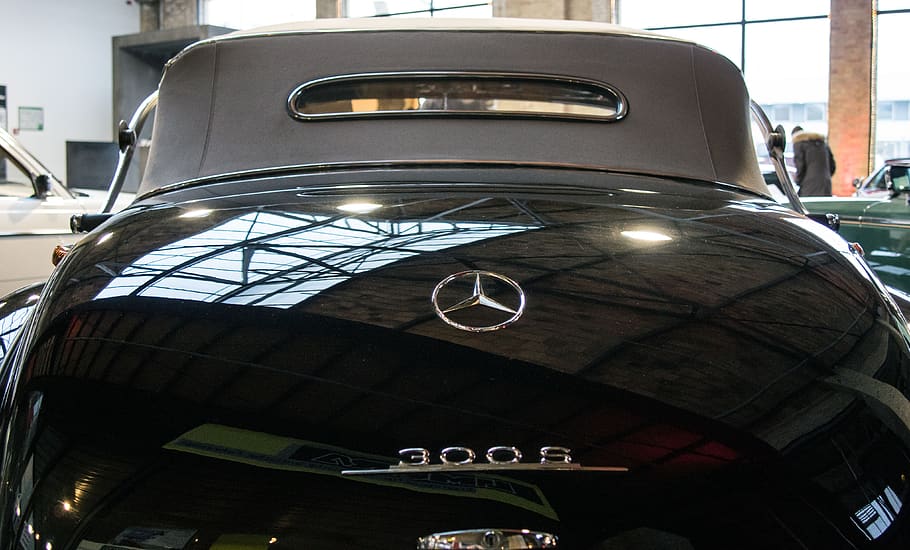 auto, mercedes, oldtimer, cabriolet, vehicle, luxury, transport system, chrome, hood, fabric roof