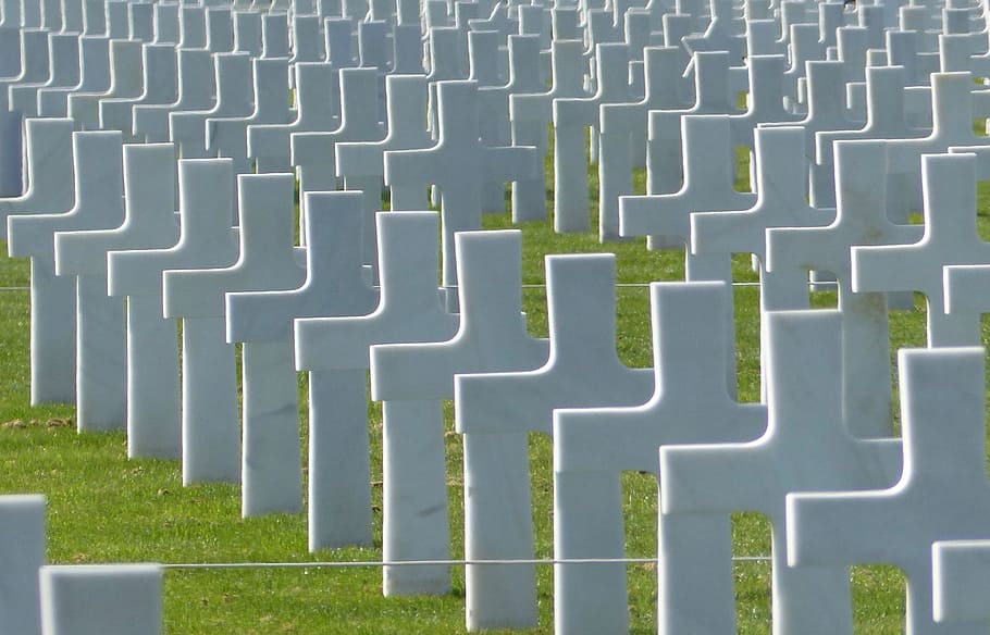 묘지, 십자가, 전쟁, 노르망디, 미국 묘지, 폭포, 병사, 미국 사람, d 날, 방문