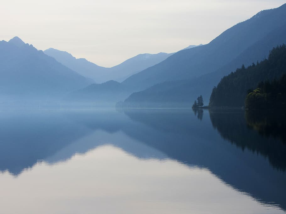 Lake Crescent, NP, WA, body of water, photograph, water, beauty in nature, mountain, scenics - nature, reflection