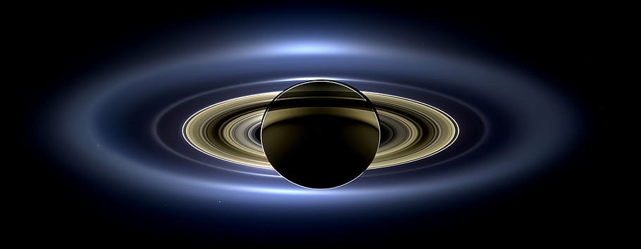 fondo de pantalla digital de saturno, saturno, anillos, planeta, cosmos, nave espacial cassini, eclipse solar, color natural, tierra, forma