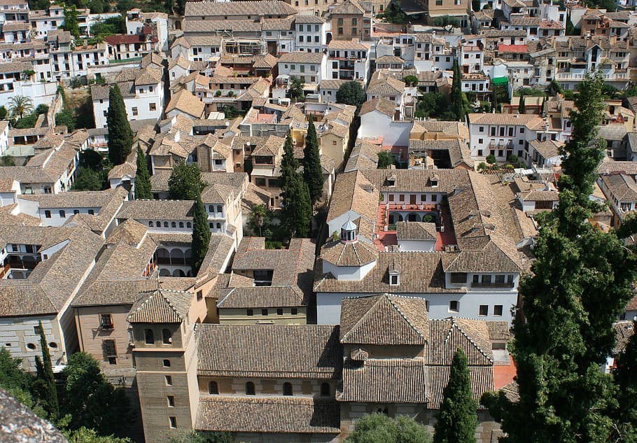 spain, andalusia, grenade, roofing, architecture, building exterior, built structure, residential district, building, city