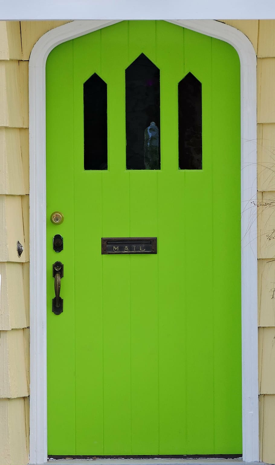 door, front door, green, lime, house, home, front, mail slot, green color, entrance