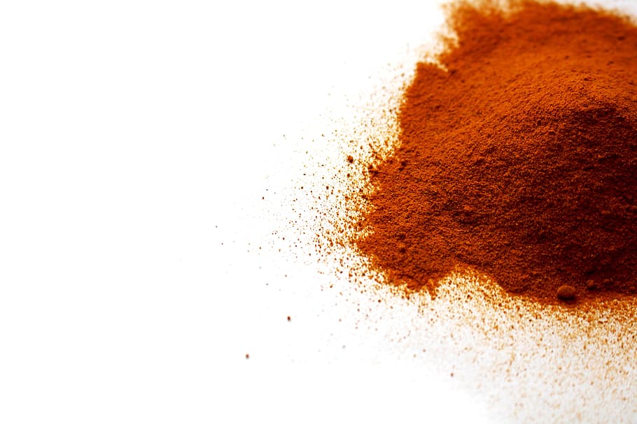 close, brown, powder, turmeric, spice, asian, flavor, curry, dye, aromatic