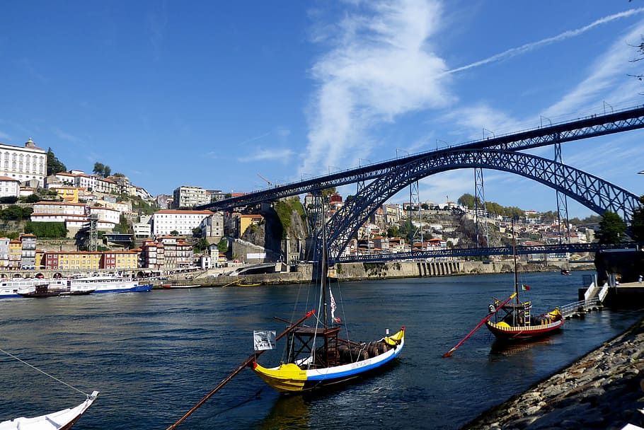 porto, kapal, douro, portugal, sungai, perjalanan, ponte luiz i, kota tua, transportasi, kapal laut