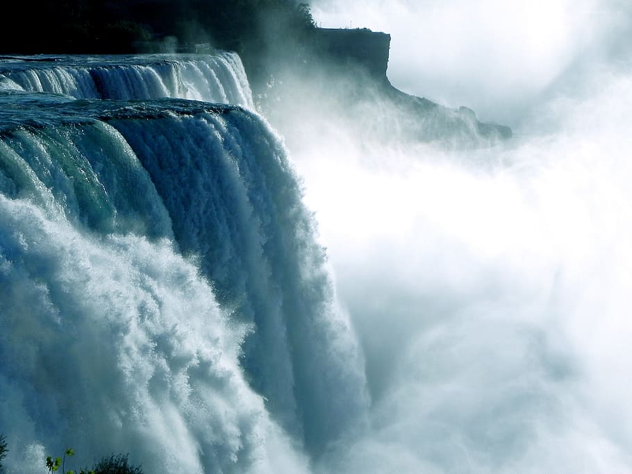 waterfalls, niagara, cases, water, waterfall, border, ontario, canada, spray, wild
