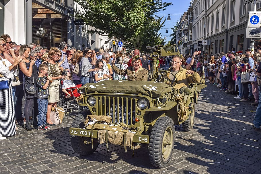 auto, military, vehicle, army, war, automotive, oldtimer, nostalgia, parade, historically