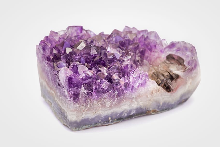close-up photo, purple, geode, gem, crystal, amethyst, stone, quartz, nature, violet