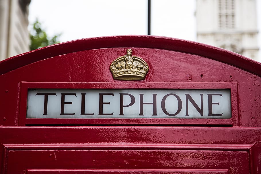 rojo, blanco, señal de cabina telefónica, cabina telefónica, teléfono, público, cabina, logotipo, insignia, Londres