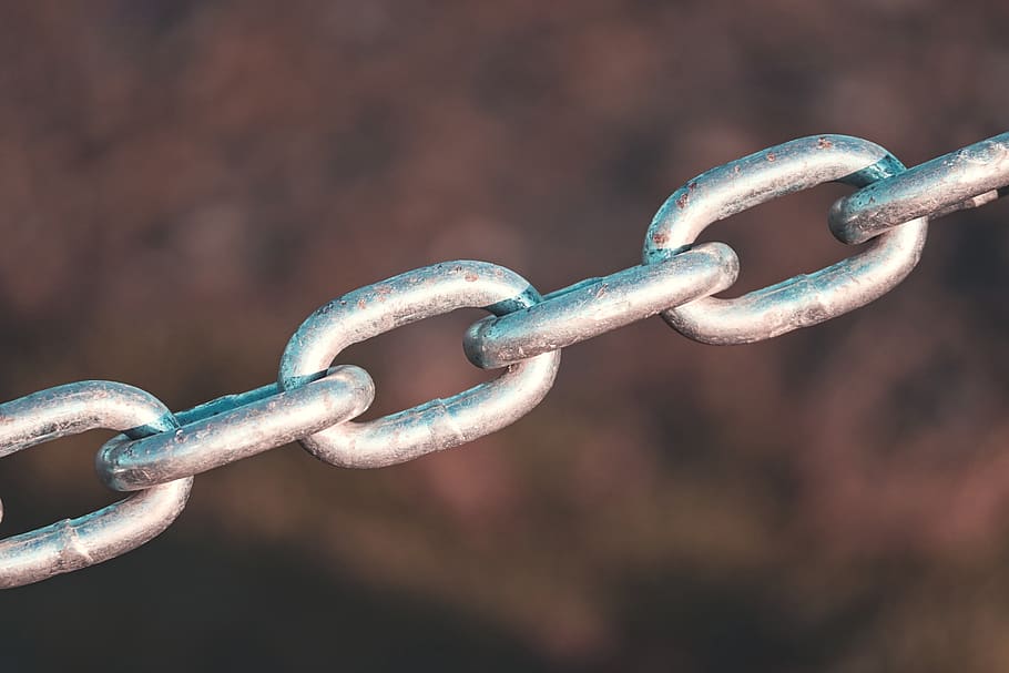 metal chain, chain, rusty, iron, barrier, metal, links of the chain, rust, chain link, connection