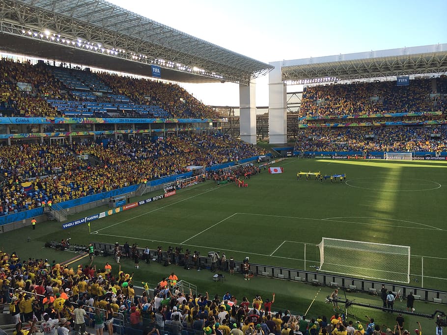 Бразилия, вечеринка, футбол, Колумбия, мир, футбольный стадион, публика, стадион, форум для общественности, спорт