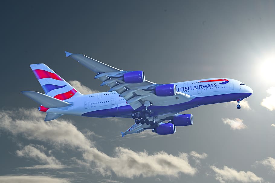 boeing 747, jetplane, travel, airplane, flying, sky, flight, aircraft, plane, aviation