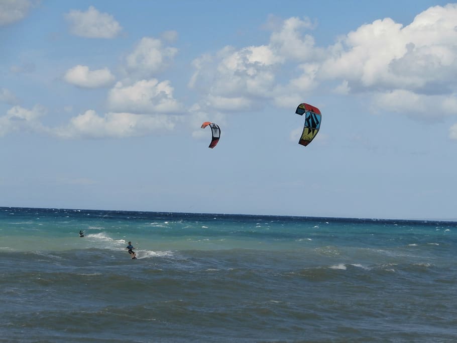 kite surf, sea, cyprus, surf, water sports, morphou bay, adventure, water, sky, sport