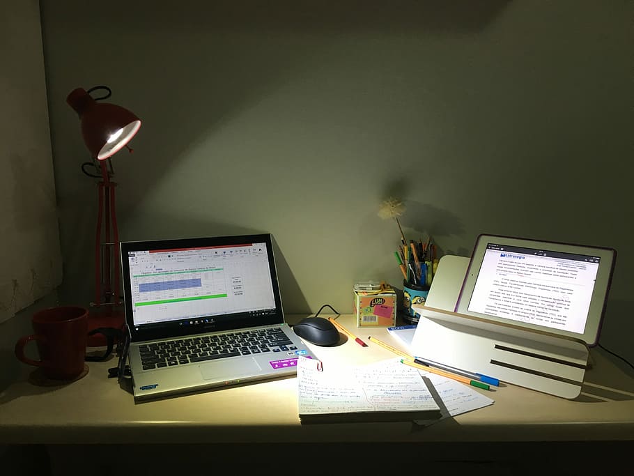 macbook pro, Study, Research, Night, Notebook, Ipad, desk, work, technology, laptop