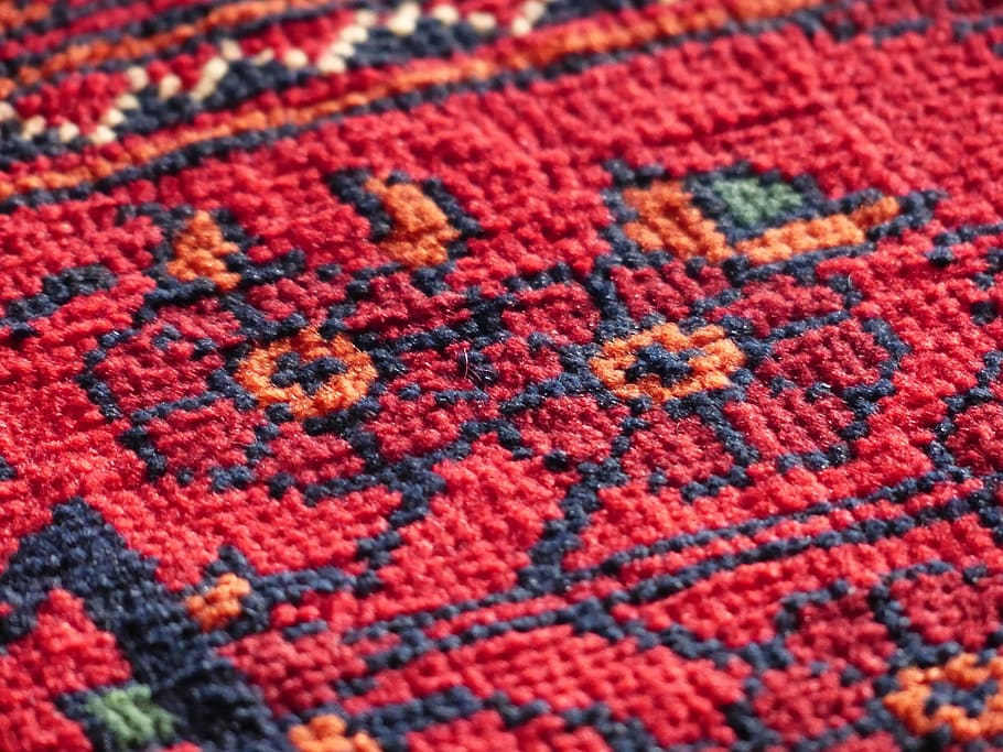 Karpet, Mengikat, Sutra, Wol, merah, pusat tenun karpet, menenun, kerajinan, benang, sutra mentah