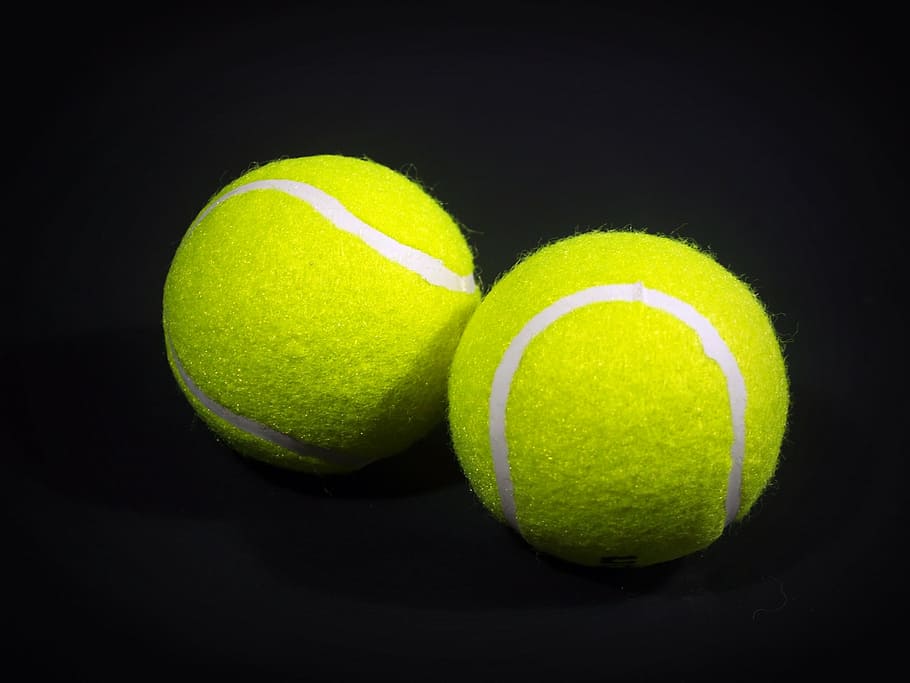 green tennis balls, ball, white, shadow, object, background, closeup, game, isolated, leisure