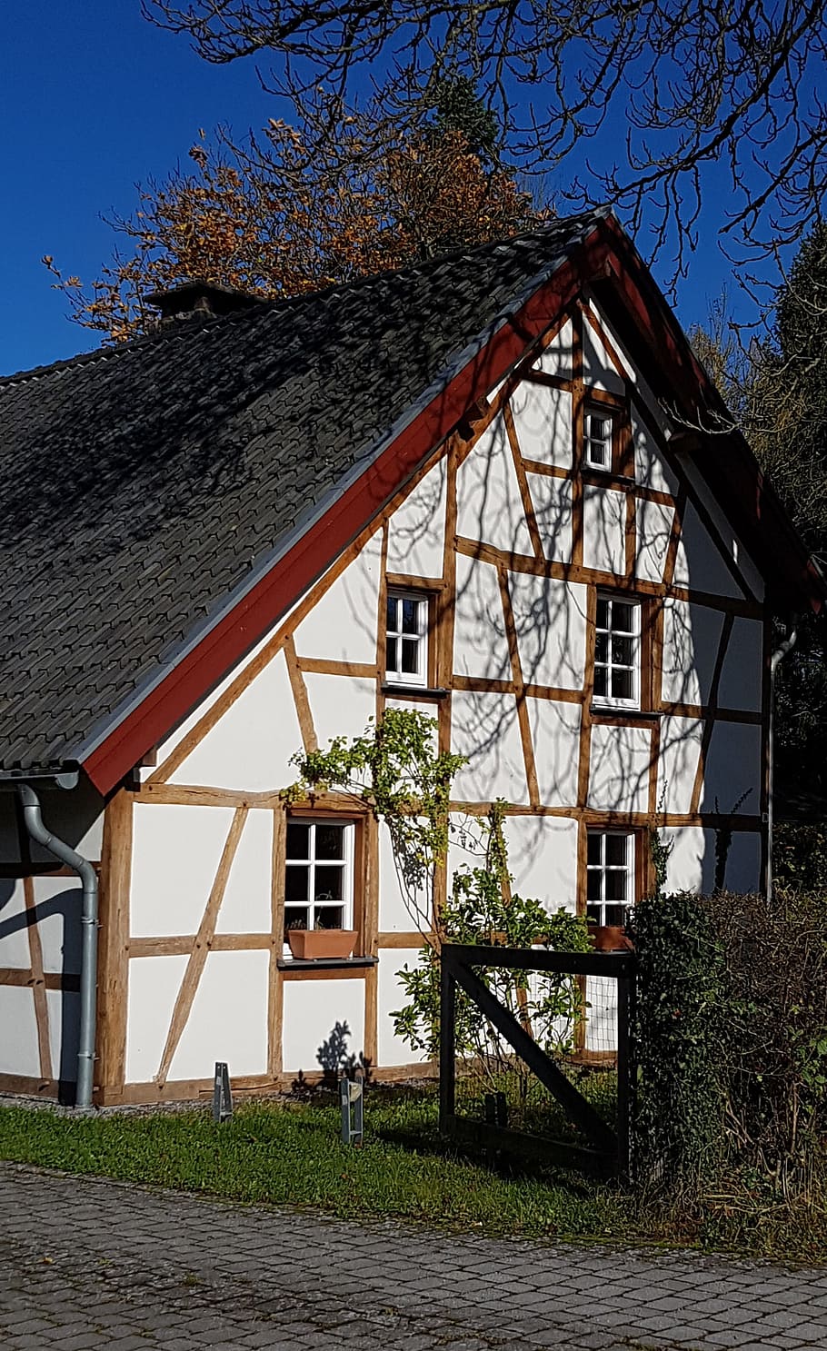 architecture, fachwerkhaus, home, truss, monument, old, historically, restored, eifelhaus, eifel