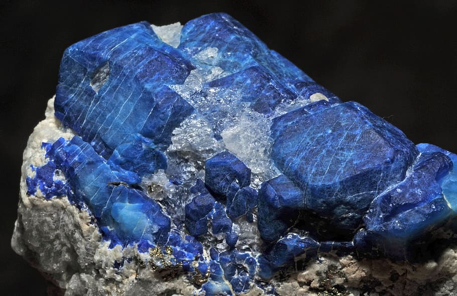 blue, brown, stone, afghanite, crystal, calcite, pyrite, mineral, geology, gem