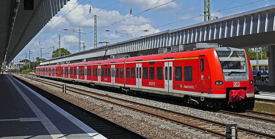 red, train, subway, s bahn, platform, hbf, central station, br425, dual hoist, regional traffic