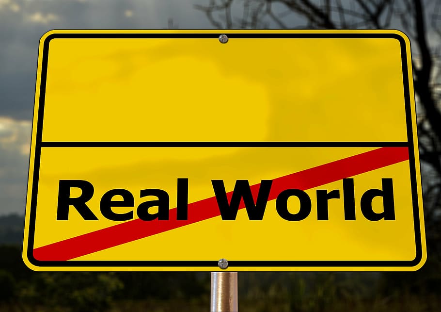 real, world signage, silver post, fantasy, dream, reality, virtual, nature, existence, virtualization
