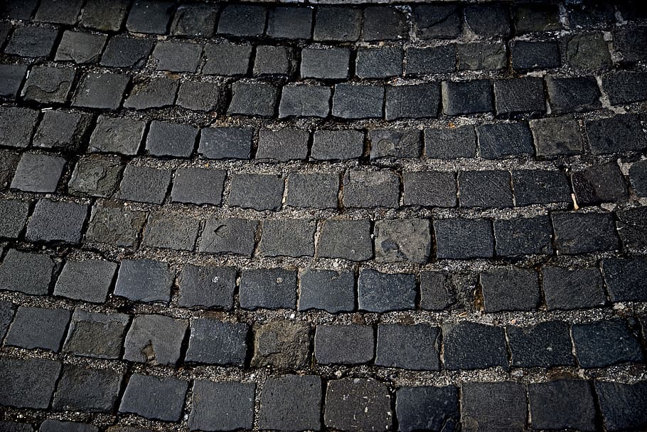 cobble, cobblestone, pavement, paving, paved, stone, street, floor, surface, night
