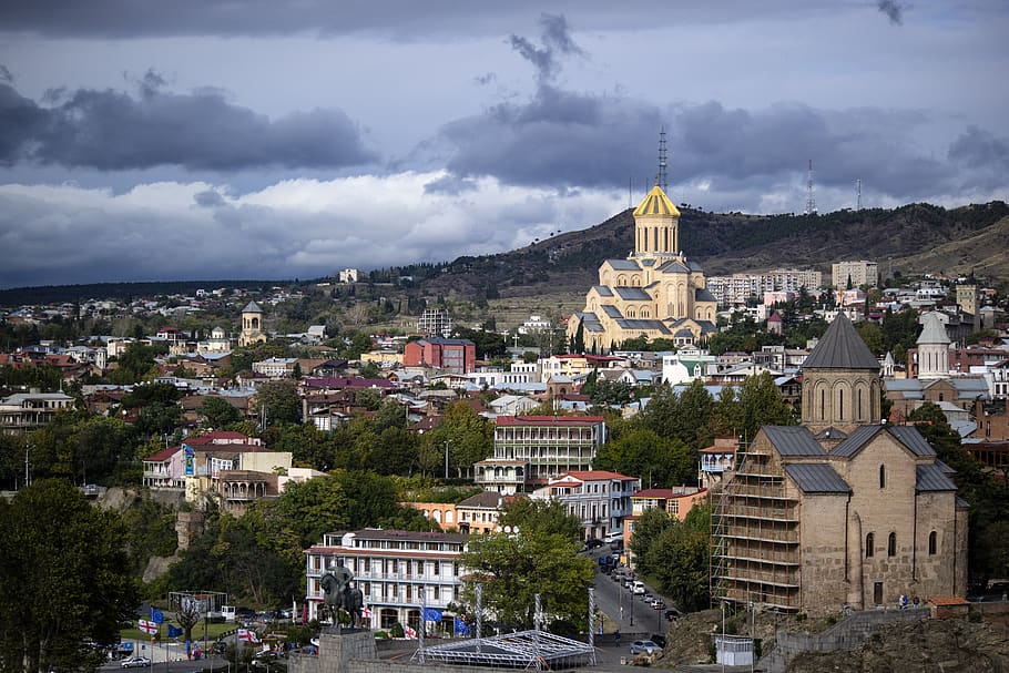 gereja, tbilisi, Arsitektur, georgia, Katedral, kota, perjalanan, sameba, bangunan, biara