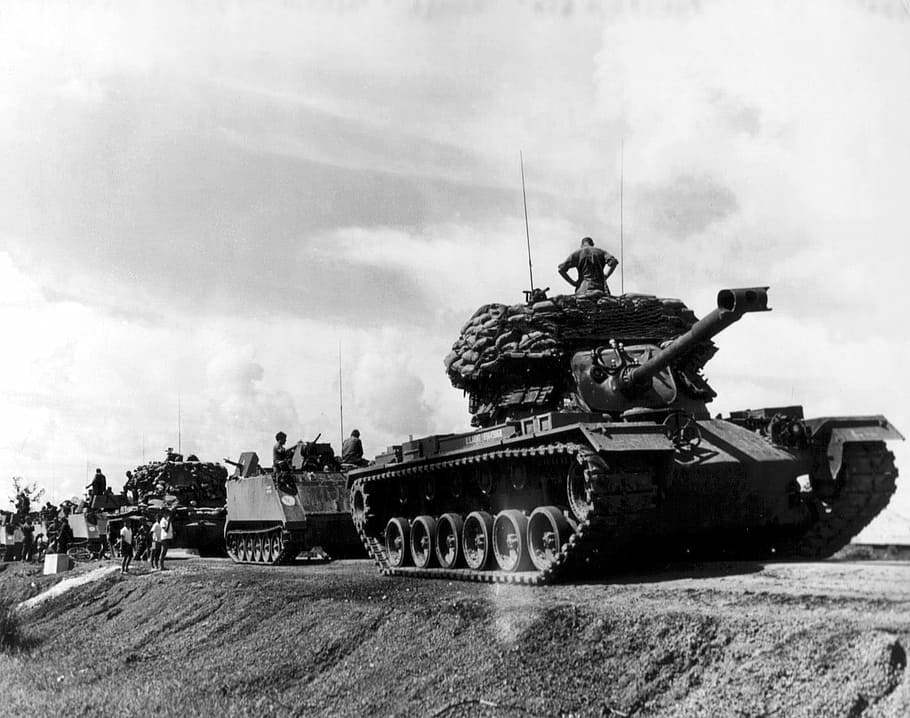us, tank convoy, tank, convoy, Vietnam War, armored warfare, photos, military, mobile warfare, public domain