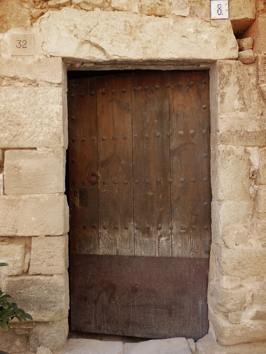 door, portal, lintel, old, stone, wood, architecture, built structure, entrance, wood - material