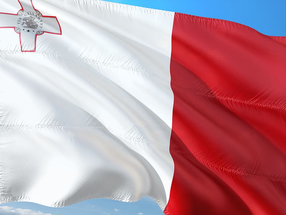 international, flag, malta, southern europe, island state, mediterranean, red, patriotism, white color, nature