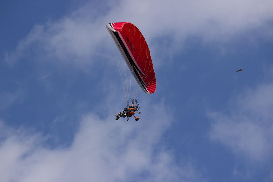 parapente, mosca, triciclo, deportes aéreos, parapente motorizado, parapente triciclo, cielo, nube: cielo, vuelo, vista de ángulo bajo