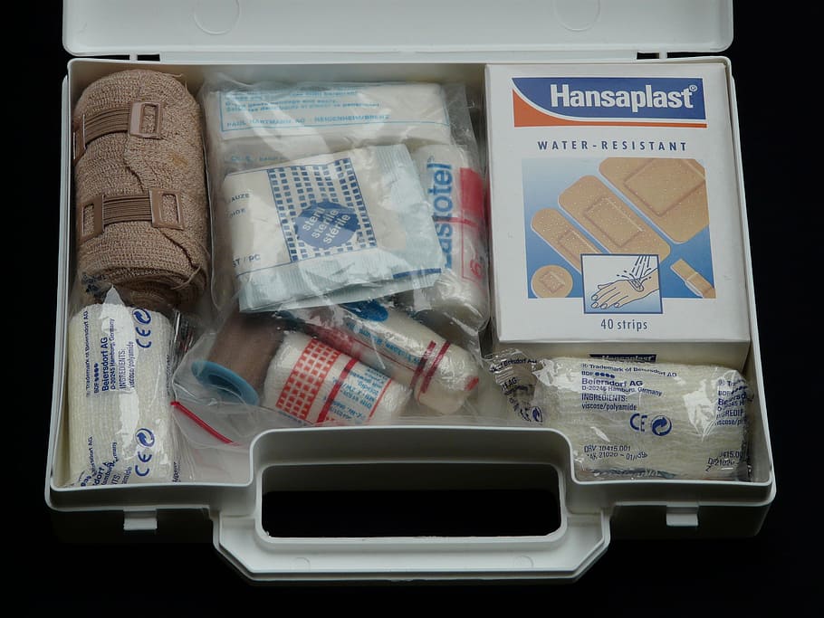 first, aid kit, case, first aid kit, help, association case, luggage, white, emergency, kits medical