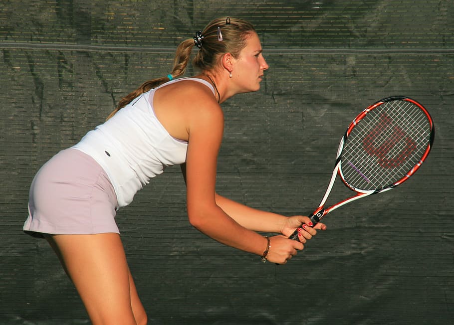 female, tennis player, holding, wilson tennis racket, daytime, woman, racket, sport, return, court