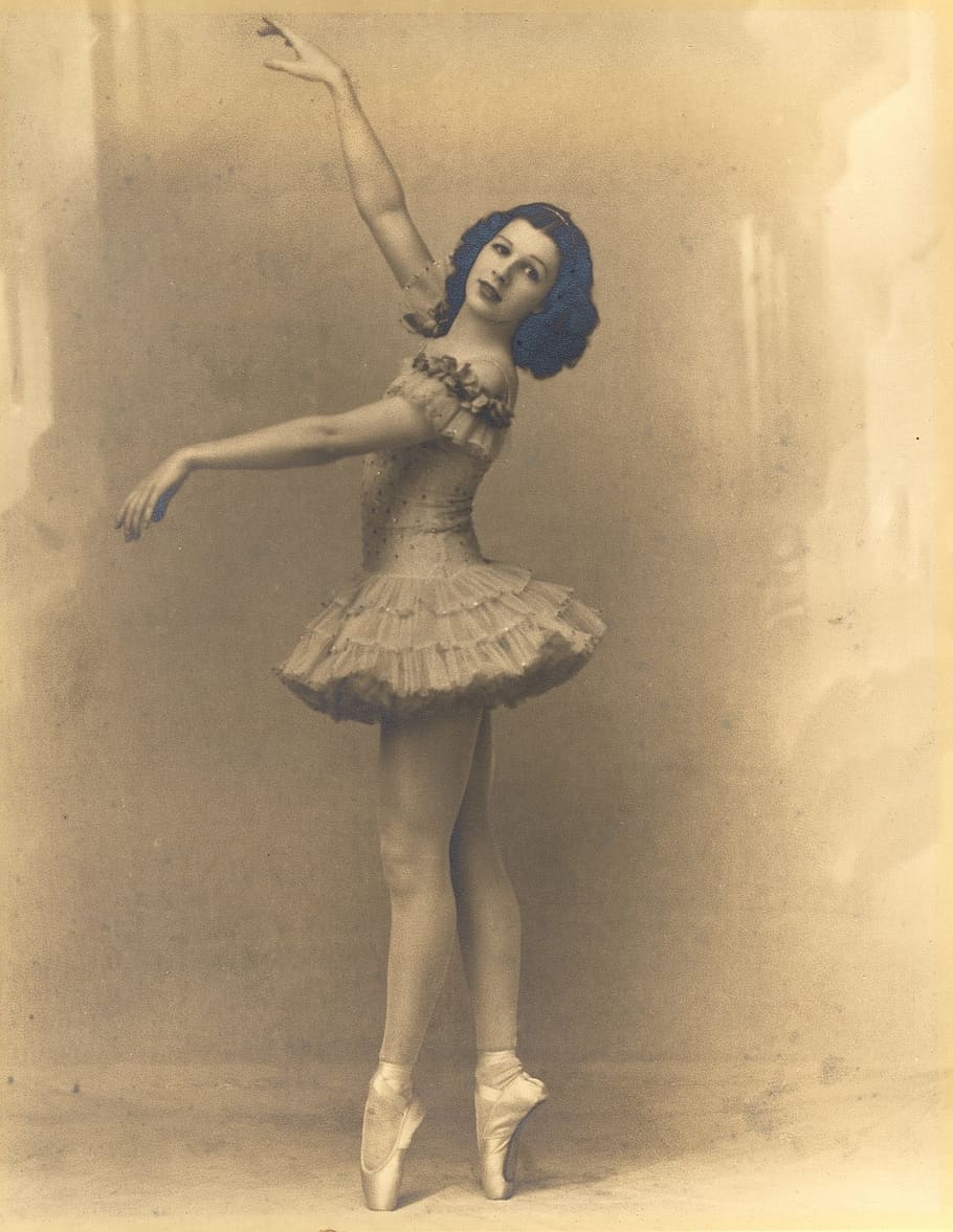 woman, wearing, ballet dress, vintage, retro, ballerina, dancer, classic, pointe, tutu