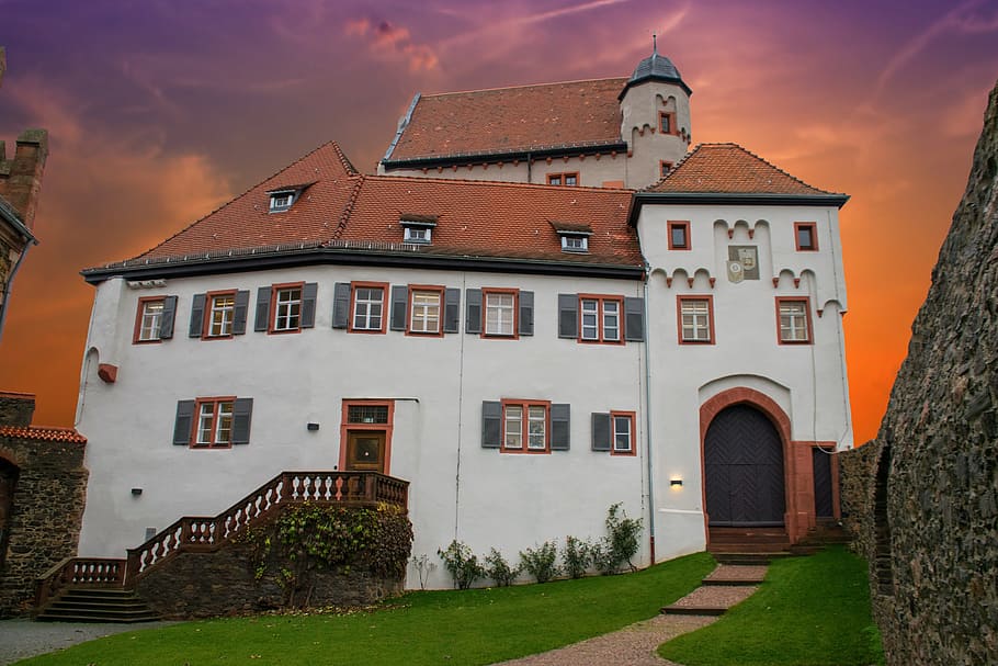 Alzenau, Lower Franconia, Bavaria, germany, castle, sunset, places of interest, house, cloud - sky, building exterior