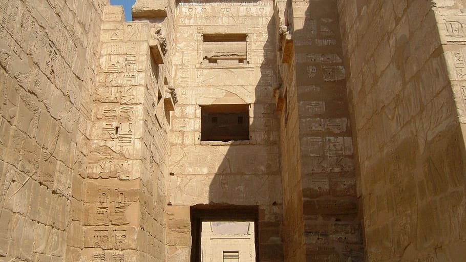 habu temple, syrian style temple, luxor west bank, egypt, luxor - Thebes, architecture, pharaoh, hieroglyphics, history, famous Place
