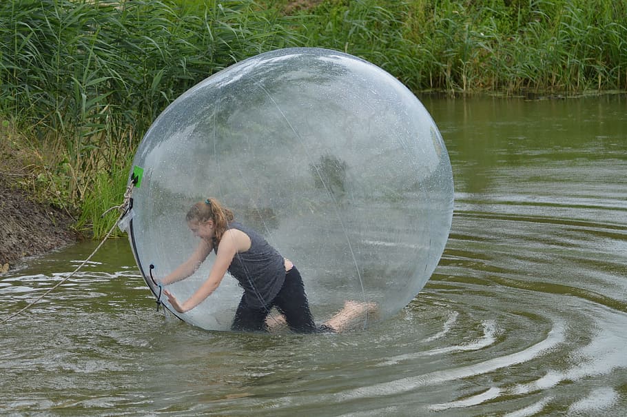 ball, water, fun, sport, game, water ball, one person, day, lake, real people