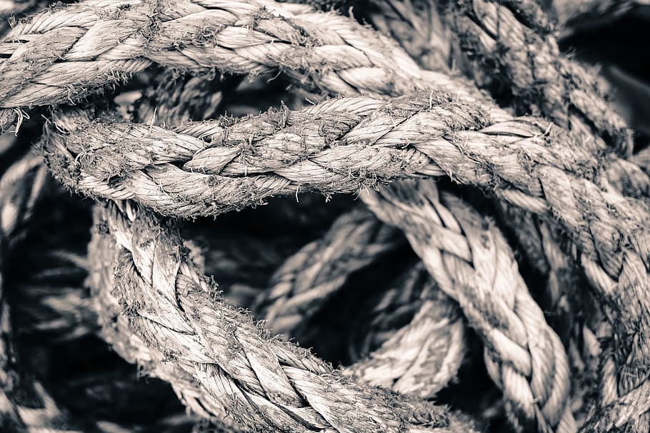 macro shot, rope, knot, string, strength, cordage, close-up, tied up, day, textured